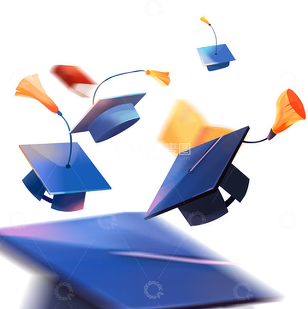 源文件下载【趣麦麦图】毕业季青春回忆学生毕业学士帽抛向空中