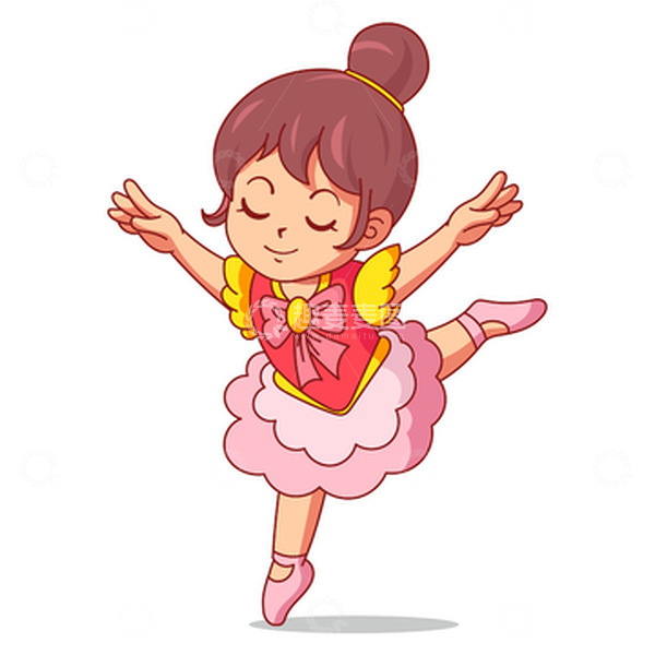 源文件下载【趣麦麦图】-跳舞的可爱小女孩