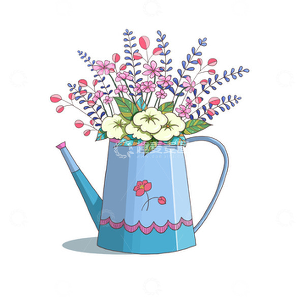 源文件下载【趣麦麦图】花草水壶小清新植物素材