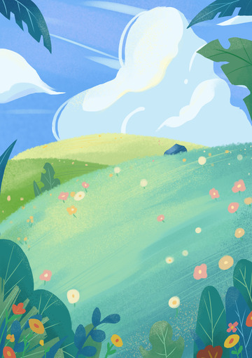 儿插背景小清新肌理植物背景