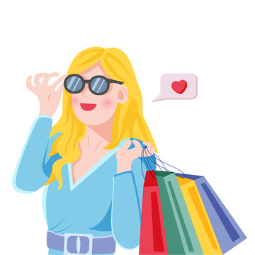 618矢量购物人物插画元素