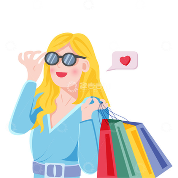 源文件下载【趣麦麦图】618矢量购物人物插画元素