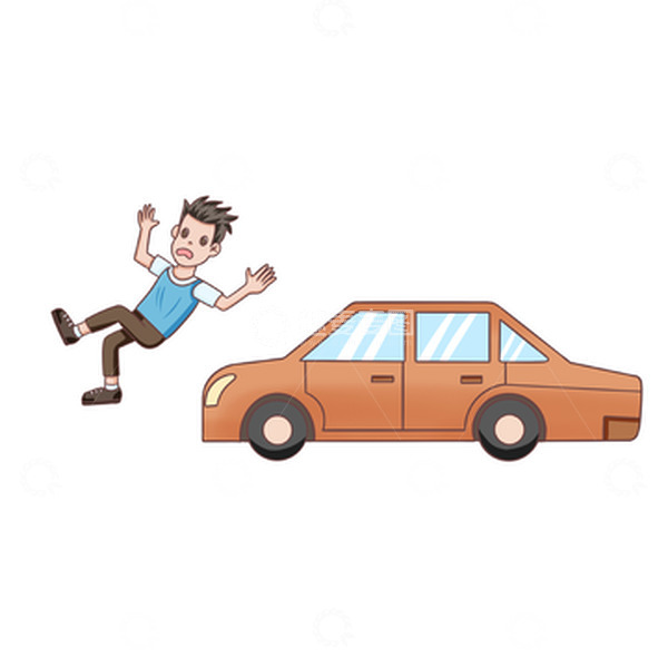 源文件下载【趣麦麦图】卡通手绘交通安全车祸