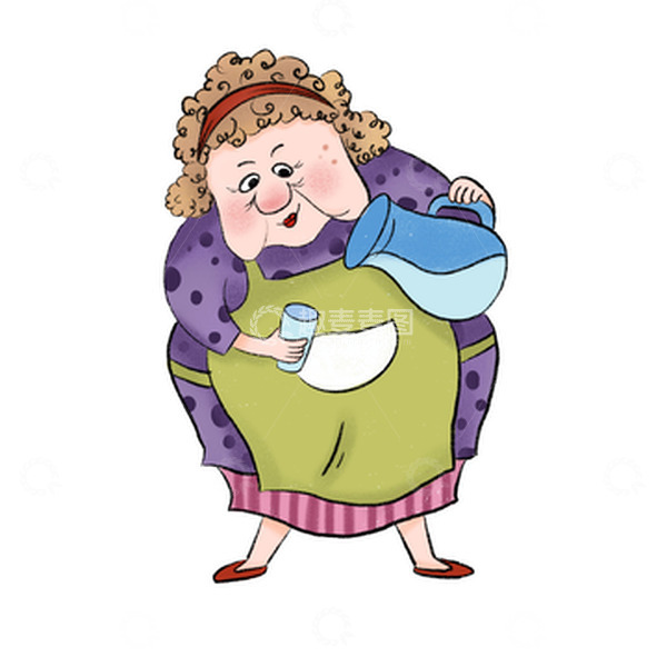 源文件下载【趣麦麦图】老年生活端茶倒水