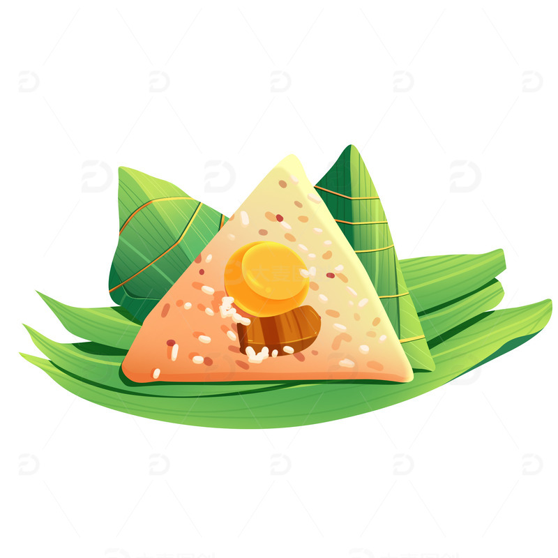 简约手绘端午节粽子传统美食元素