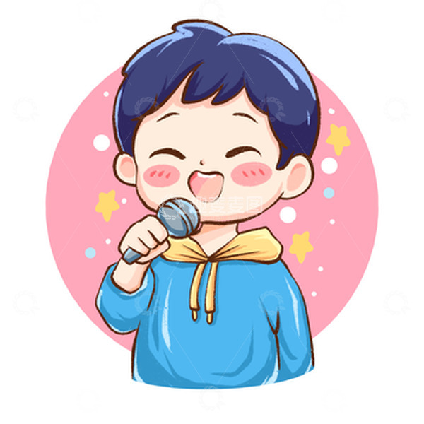 源文件下载【趣麦麦图】唱歌儿童儿童教育手绘元素