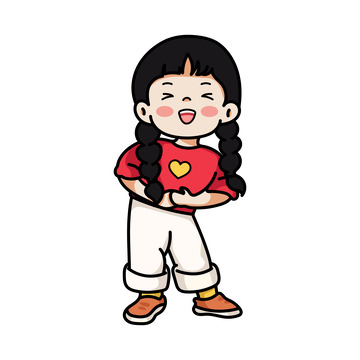 可爱女孩儿童人物插画