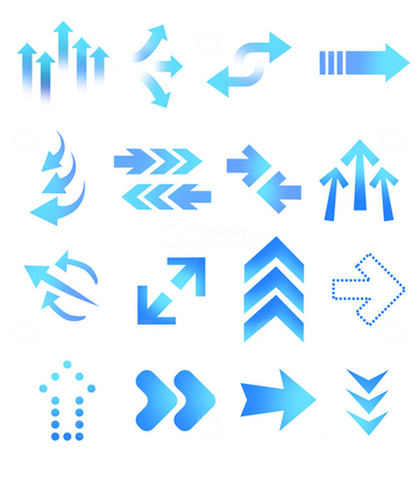 源文件下载【趣麦麦图】-蓝色科技箭头矢量几何元素