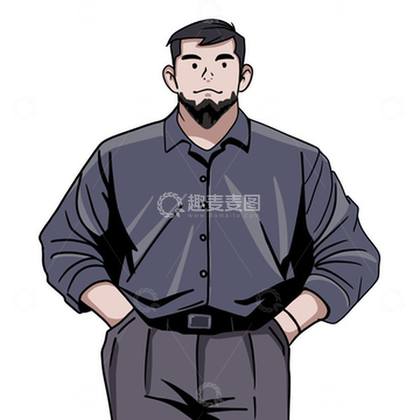 源文件下载【趣麦麦图】父亲节正面父爱如山插画卡通手绘男人