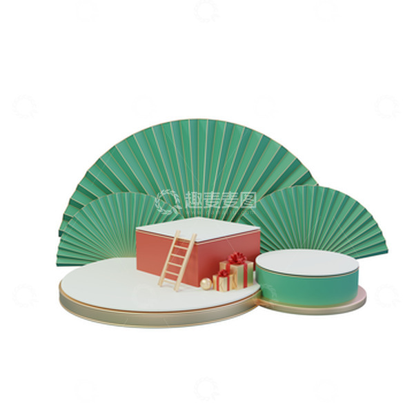 源文件下载【趣麦麦图】国潮电商海报产品展台背景元素