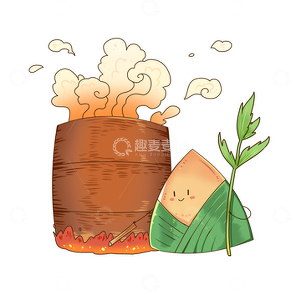 源文件下载【趣麦麦图】国潮端午节拟人粽子