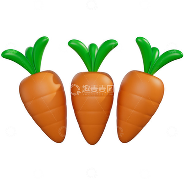 源文件下载【趣麦麦图】三维可爱胡萝卜