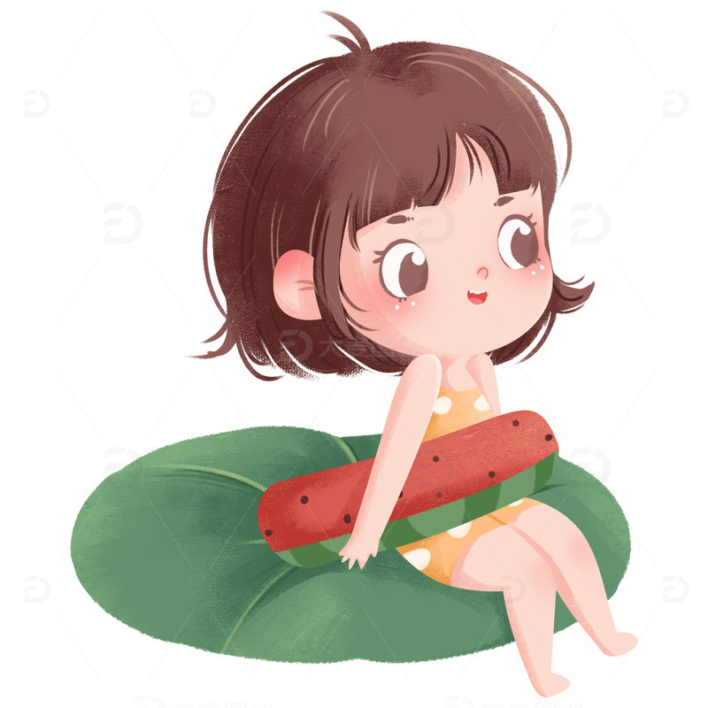 夏天夏季夏至游泳女孩