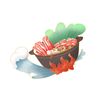 火锅食材美食蔬菜牛肉