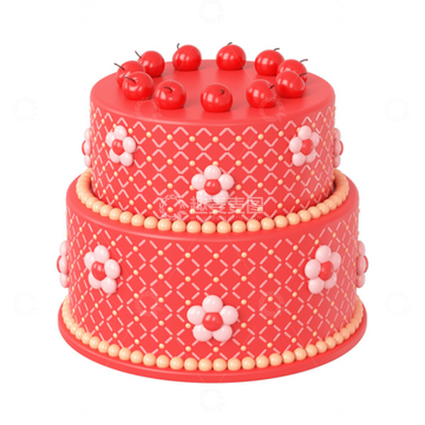 源文件下载【趣麦麦图】c4d立体甜品蛋糕