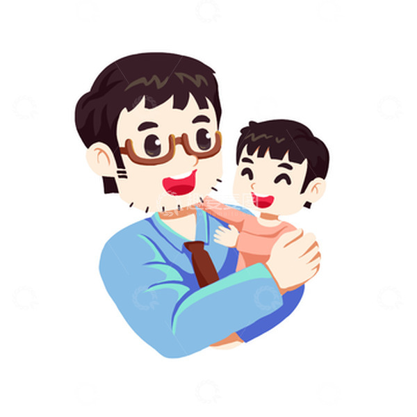 源文件下载【趣麦麦图】父亲节开心的父子