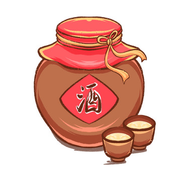 传统节日端午酒手绘元素