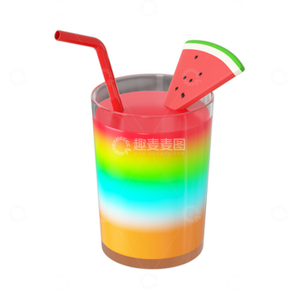 源文件下载【趣麦麦图】-C4D立体夏日冷饮饮品