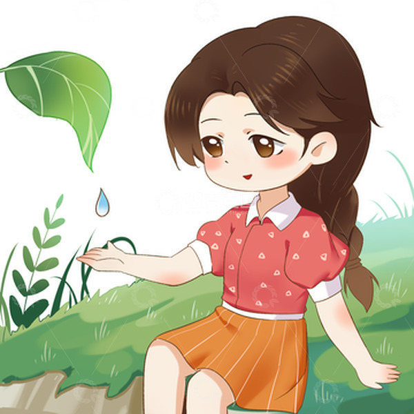 夏天夏季长发女孩