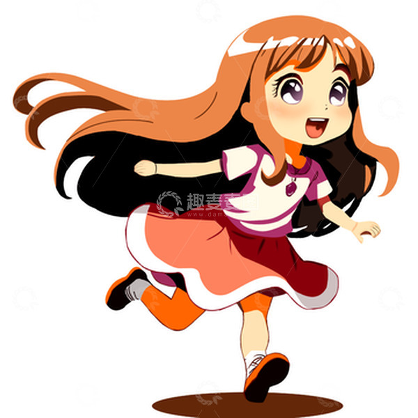 源文件下载【趣麦麦图】手绘卡通小女孩