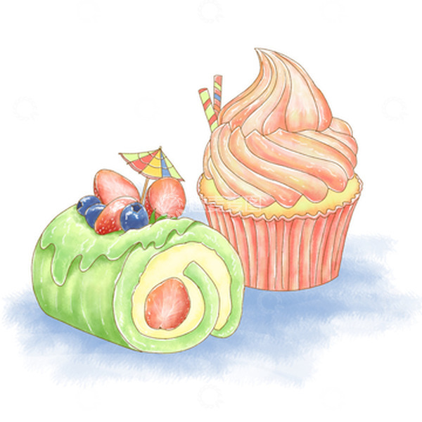 源文件下载【趣麦麦图】清新手绘蛋糕图