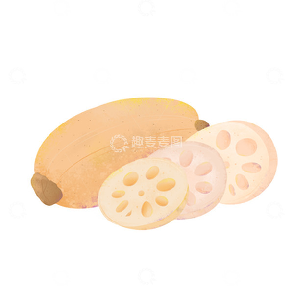 源文件下载【趣麦麦图】插画元素莲藕
