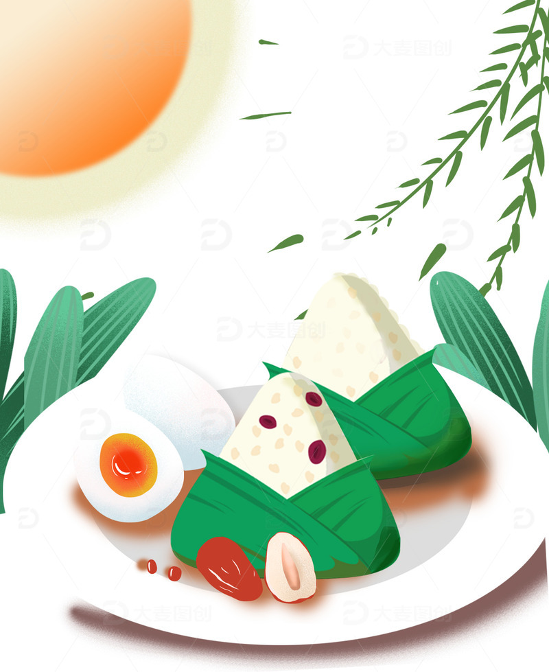 端午节粽子卡通手绘