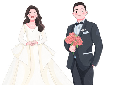 婚礼结婚情侣人物元素