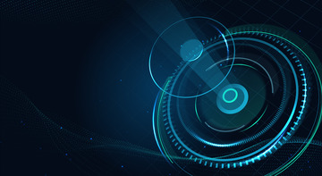 蓝色梦幻科技环底座背景素材