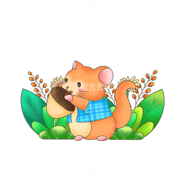 源文件下载【趣麦麦图】手绘松鼠卡通动物