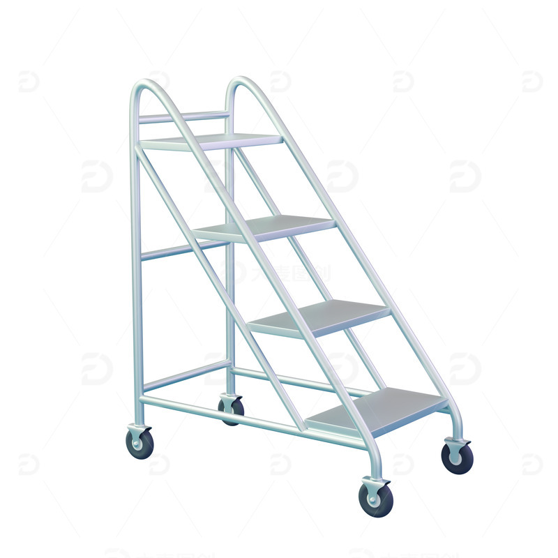 3D立体图书馆梯子模型