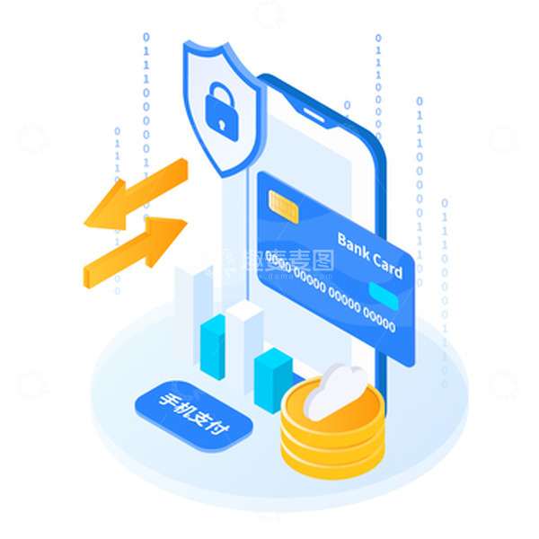 源文件下载【趣麦麦图】科技2.5D立体金融支付装饰插画元素