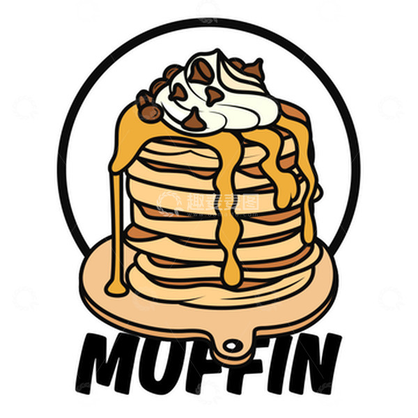 源文件下载【趣麦麦图】矢量巧克力奶油蜂蜜松饼