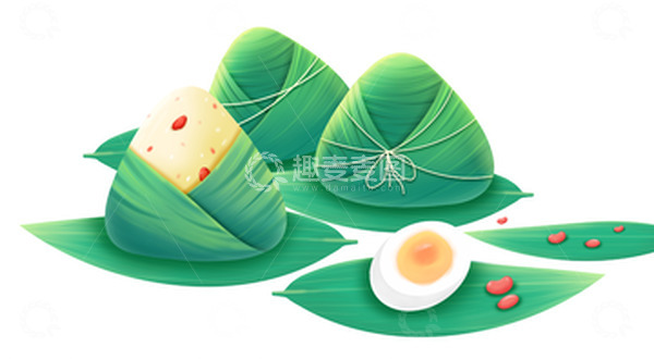 源文件下载【趣麦麦图】-手绘粽子插画海报装饰元素