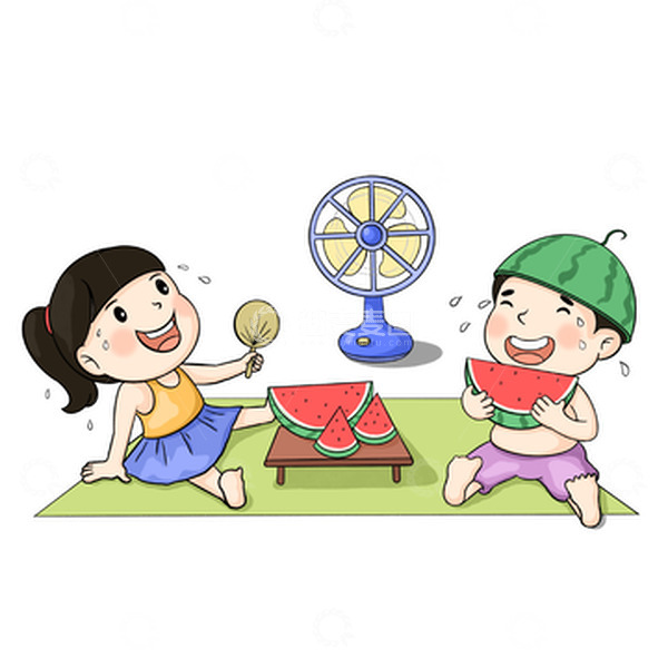 小暑夏天大暑吃西瓜小孩子