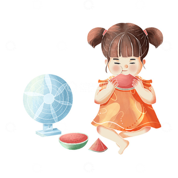 夏季小暑夏天吃西瓜消暑