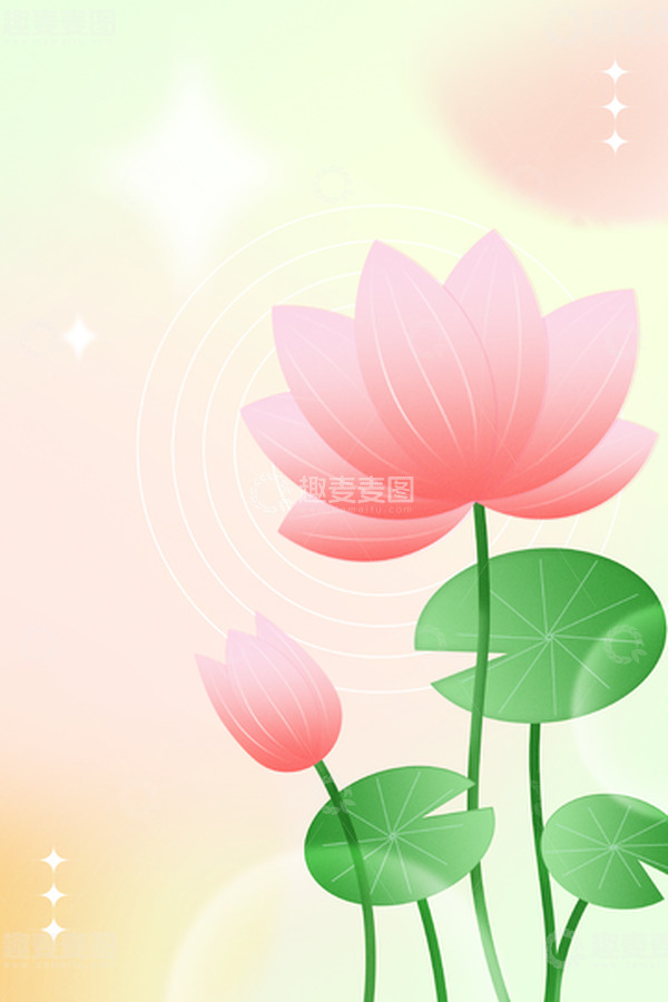 源文件下载【趣麦麦图】夏季大小暑二十四节气渐变弥散海报背景