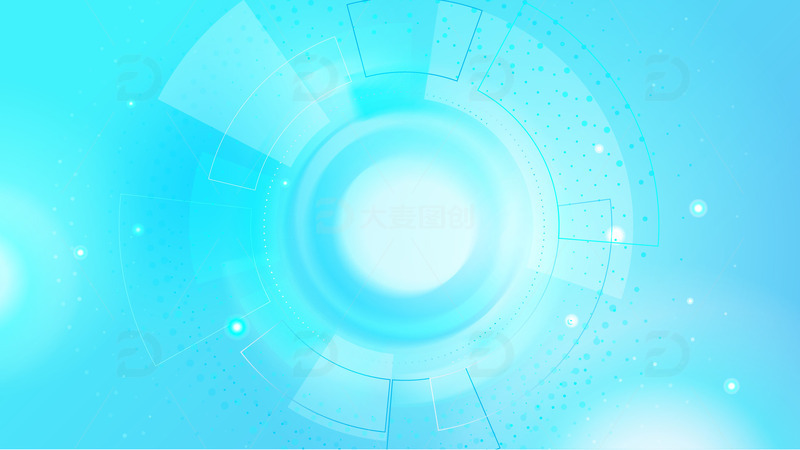 源文件下载【趣麦麦图】蓝色梦幻科技光圈光环抽象背景