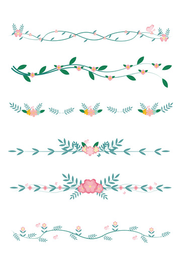 矢量简约花草标题框文本框