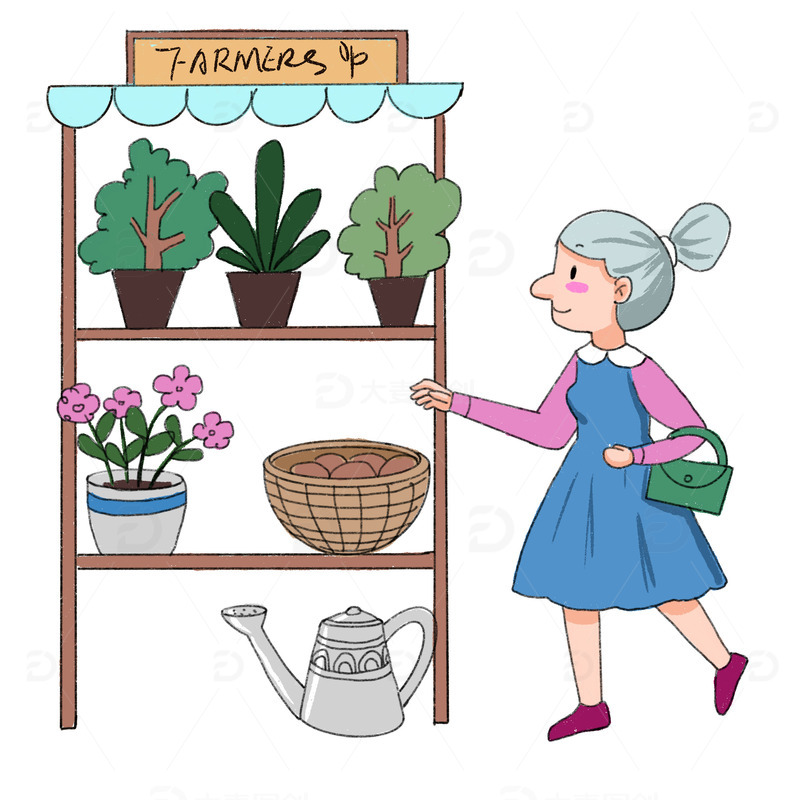 摆地摊跳蚤市场老奶奶