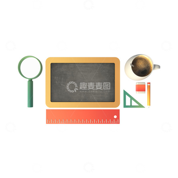 源文件下载【趣麦麦图】3D教育学习课堂黑板