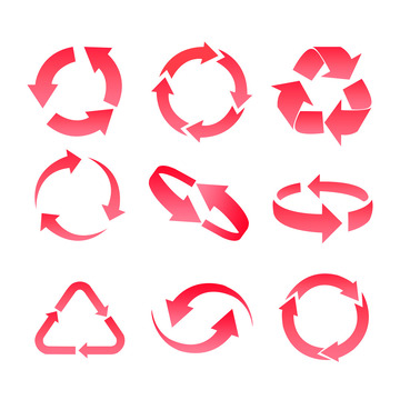 红色循环箭头渐变高级感指向标