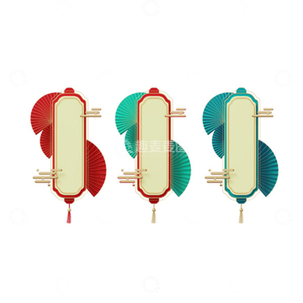 源文件下载【趣麦麦图】-中国风边框电商标题框国潮装饰标签元素