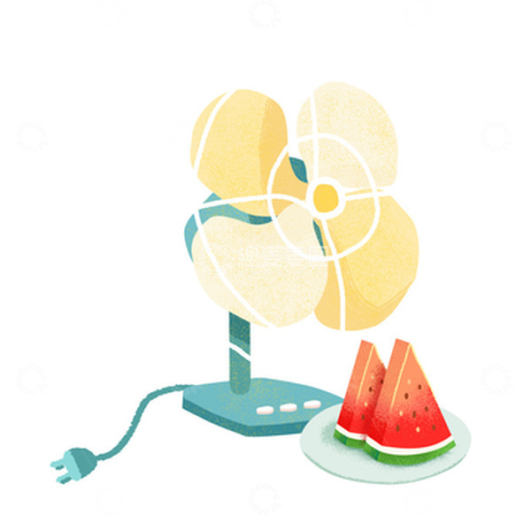 夏日吃西瓜纳凉小暑夏至元素