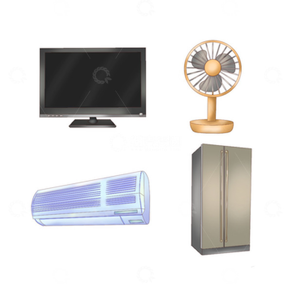 手绘家电 冰箱 空调