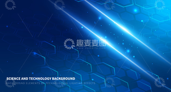 源文件下载【趣麦麦图】蓝色科技互联网未来几何装饰纹理背景