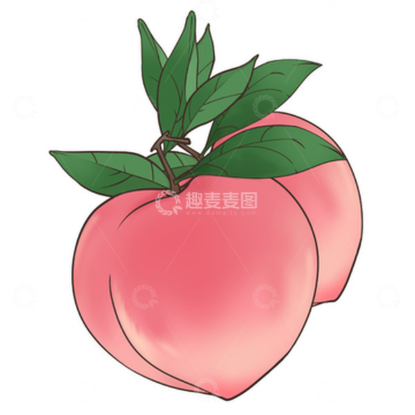 源文件下载【趣麦麦图】卡通手绘水果桃子