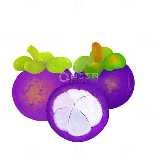 源文件下载【趣麦麦图】插画水果山竹元素