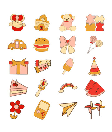 卡通标签童年六一儿童贴纸可爱玩具