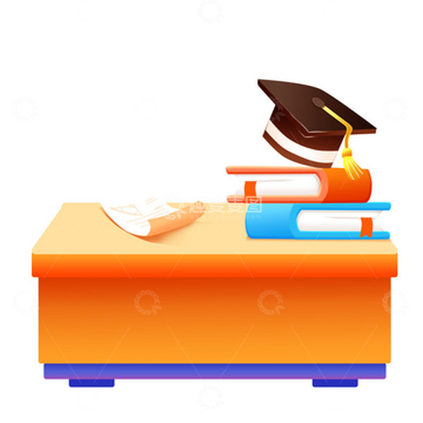 源文件下载【趣麦麦图】毕业季校园课桌椅学士帽元素